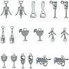 SUNNYCLUE 54pcs 9 styles Tibetan Style Alloy Pendants FIND-SC0010-71-1