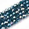 Opaque Solid Color Electroplate Glass Beads Strands X-EGLA-A039-P2mm-B18-1