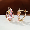 Brass Micro Pave Cubic Zirconia Hoop Earrings WG0C687-14-1