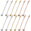 CREATCABIN 12Pcs 3 Colors Long-Lasting Plated Brass Curb Chain Extender KK-CN0003-14-1
