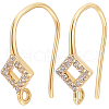 Beebeecraft 10Pcs Brass Micro Pave Clear Cubic Zirconia Earring Hooks KK-BBC0008-73-1