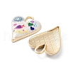 Rack Plating Alloy Enamel Pendants X-FIND-C050-09G-3