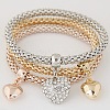 3Pcs Alloy Rhinestone Charm Bracelets WGE2207-05-2