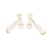 Brass ABC Plastic Imitation Pearl Round Dangle Stud Earrings EJEW-S270-05G-2