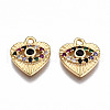 Brass Micro Pave Cubic Zirconia Charms KK-Q277-077-NF-2