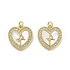 Brass Micro Pave Clear Cubic Zirconia Pendants KK-K365-04E-G-1