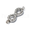304 Stainless Steel Crystal Rhinestone Connector Charms STAS-Z065-01P-2