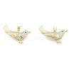 Brass Micro Pave Clear Cubic Zirconia Pendants ZIRC-N039-270-2