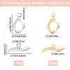 Beebeecraft 2Pcs 2 Colors 925 Sterling Silver Toggle Clasps STER-BBC0007-50-2