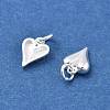 925 Sterling Silver Love Heart Charms STER-D302-10S-2