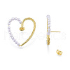 Heart Brass Stud Earring for Women EJEW-N011-103-3