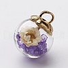 Glass Ball Pendants GLAA-N0020-02C-A-2