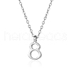 Stainless Steel Number 8 Pendant Necklaces for Women GN8119-2-1