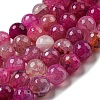 Faceted Natural Dragon Veins Agate Beads Strands G-F447-12mm-I04-2