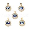 Real 18K Gold Plated Brass Clear Cubic Zirconia Pendants ZIRC-L102-12G-2