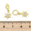 Brass Micro Pave Cubic Zirconia European Dangle Charms KK-D325-13G-3