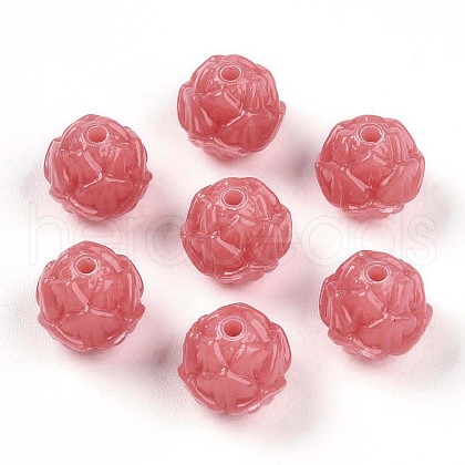 Opaque Acrylic Beads OACR-H045-01B-1
