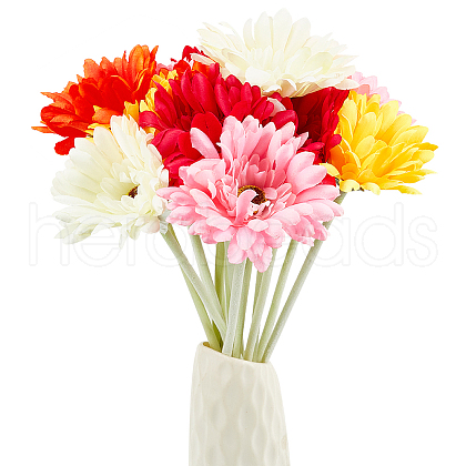 WADORN 15Pcs 5 Colors Cloth & Flocking Artificial Chrysanthemum Flower FIND-WR0001-79-1