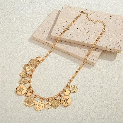 Brass Pendant Bib Necklaces for Women FS-WGFA1B0-02-1
