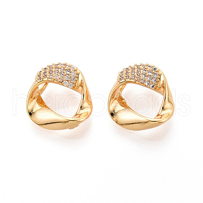 Brass Micro Pave Cubic Zirconia Charms KK-N263-42G-1