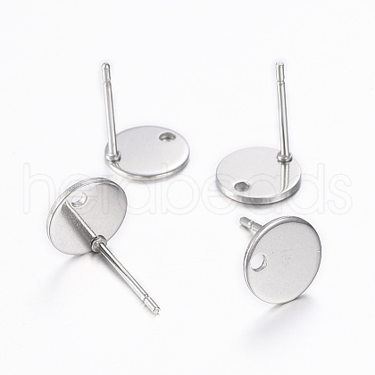 Non-Tarnish 201 Stainless Steel Stud Earring Findings STAS-K154-64P-1