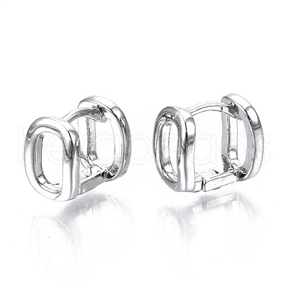 Brass Hoop Earrings EJEW-S201-245P-1