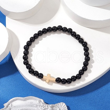 Opaque Acrylic Beads Stretch Bracelets BJEW-JB11605-01-1