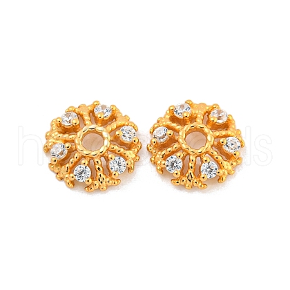 925 Sterling Silver Micro Pave Cubic Zirconia Bead Cone STER-U002-13G-1