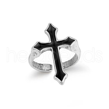 Cross Alloy Enamel Open Cuff Rings for Men FS-WGAFE4A-01-1