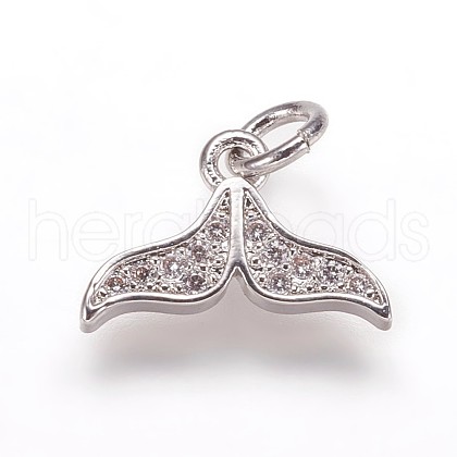Brass Micro Pave Cubic Zirconia Charms Pendants ZIRC-K070-36P-1