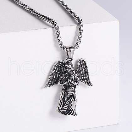 Stainless Steel Angel Pendant Necklaces for Men OR6264-1-1