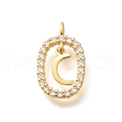 Brass Micro Pave Cubic Zirconia Pendants ZIRC-P123-01G-C01-1