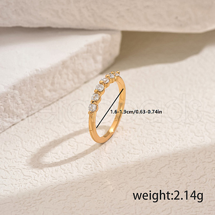 Brass Micro Pave Cubic Zirconia Finger Rings for Women NZ5142-7-1