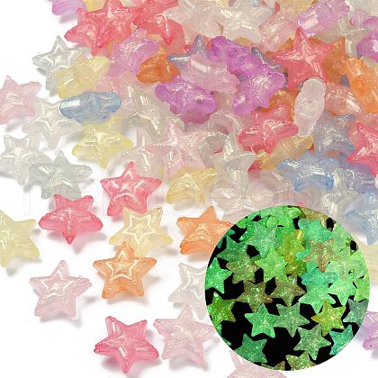 Luminous Transparent Acrylic Beads OACR-B031-17-1