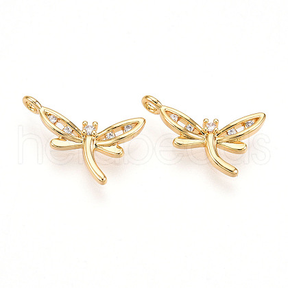 Brass Micro Pave Cubic Zirconia Charms KK-N261-74G-1