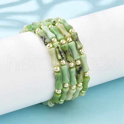 Natural Australia Jade/Chrysoprase Beads Stretch Bracelets for Men Women BJEW-L171-03B-1
