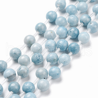 Natural Dyed Marble Beads Strands G-I203-A-8mm-1-1