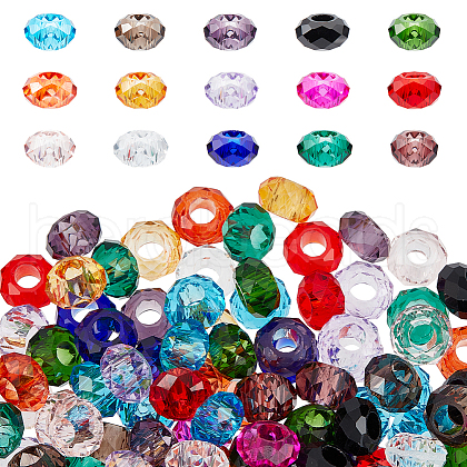   150Pcs 15 Colors Glass European Beads GLAA-PH0003-03-1