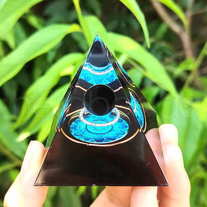 Resin Orgonite Pyramid Home Display Decorations G-PW0004-56A-03-1