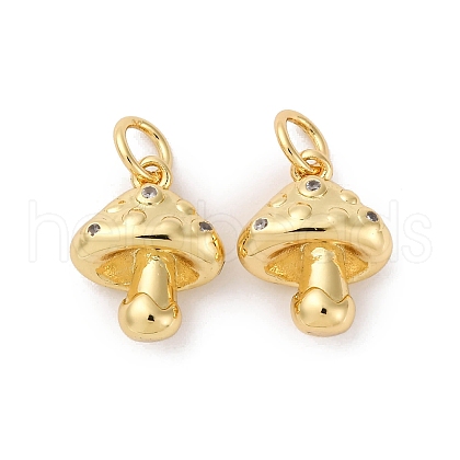 Brass Pave Cubic Zirconia Charms KK-Q098-24G-1