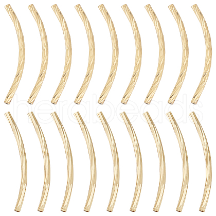 Beebeecraft 100Pcs 2 Style Rack Plating Brass Tube Beads KK-BBC0010-73-1
