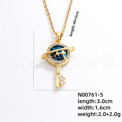 Stylish Hollow Brass & Resin Pendant Necklaces for Daily and Party Wear MX3705-4-1