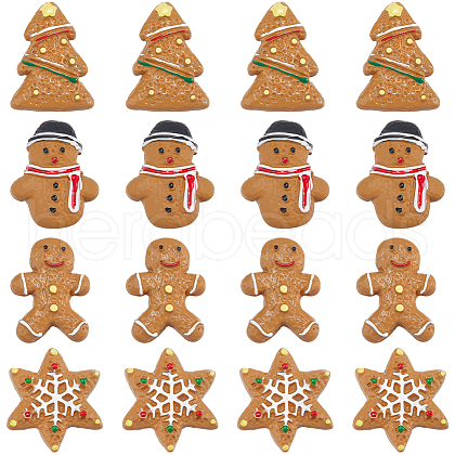SUNNYCLUE 48Pcs 4 Styles Christmas Plastic Cabochons FIND-SC0011-29-1