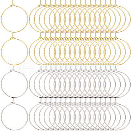 SOFPLATE 200Pcs 2 Colors Brass Wine Glass Charm Rings KK-SP0001-32B-1