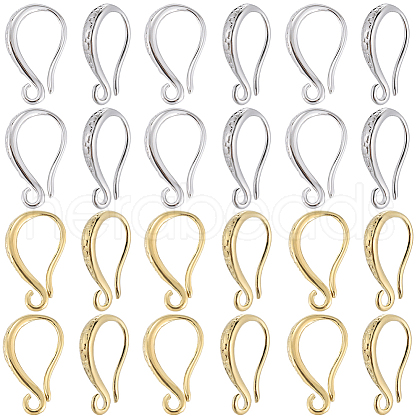 SOFPLATE 24 Pairs 2 Colors Brass Earring Hooks KK-SP0001-40-1