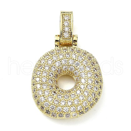 Brass Micro Pave Clear Cubic Zirconia Pendants KK-M279-01G-O-1