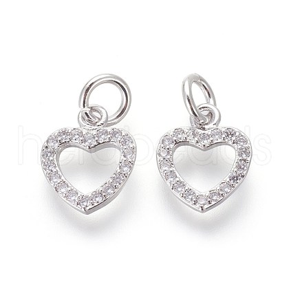 Brass Micro Pave Cubic Zirconia Charms X-ZIRC-J021-03P-RS-1