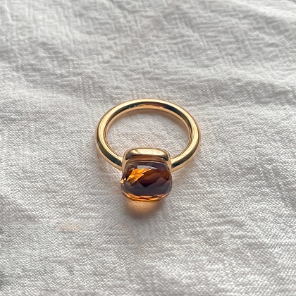Square 304 Stainless Steel with Glass Finger Rings FS-WG8AAFA-26-1