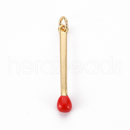 Brass Enamel Pendants X-KK-S362-032C-NR-1
