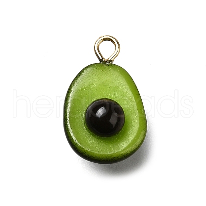 Brass Acrylic Pendants OACR-R006-01G-17-1